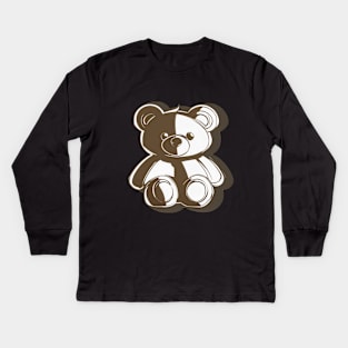 Charming Chocolate Teddy Bear Illustration No. 614 Kids Long Sleeve T-Shirt